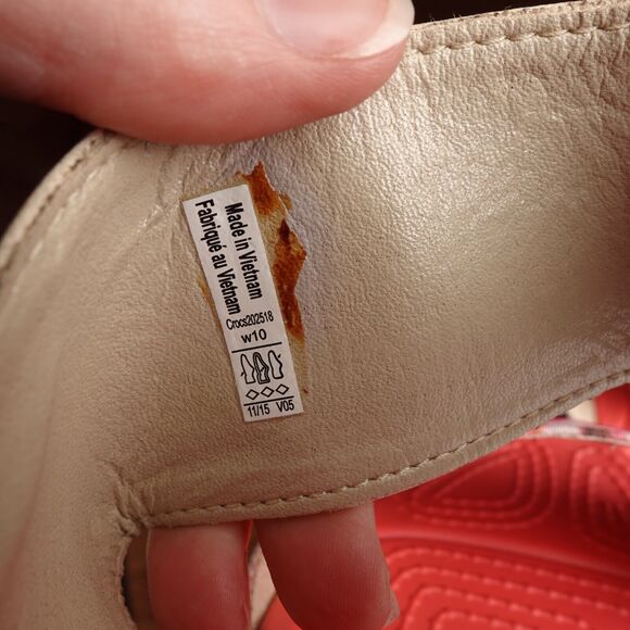 Crocs Sandals Womens Size 10 Pink Leigh II Wedge Slip On Floral Heels Shoes READ - Picture 11 of 16